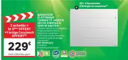 Leroy Merlin Sauter radiateur électrique connecté inertie sèche sibayak ii 1000 w offre