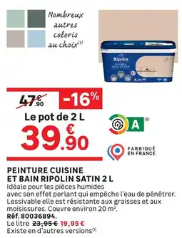 Leroy Merlin Ripolin peinture cuisine et bain satin offre