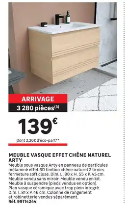 Leroy Merlin Meuble vasque effet chêne naturel arty offre