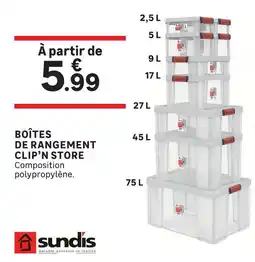 Leroy Merlin Sundis boîte de rangement clip’n store offre