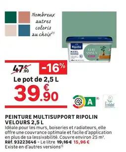 Leroy Merlin Ripolin peinture multisupport velours offre
