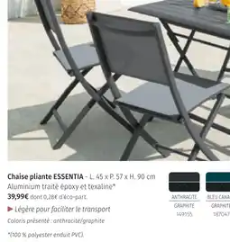 Maxi Bazar Chaise pliante essentia offre