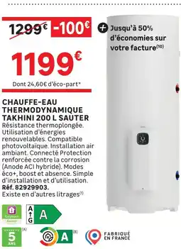 Leroy Merlin Sauter chauffe-eau thermodynamique takhini 200 l offre