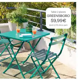 Maxi Bazar Table 2 places greensboro offre