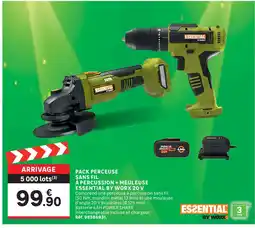 Leroy Merlin Ess pack perceuse sans fil à percussion + meuleuse 20v offre