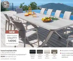 Maxi Bazar Volupty table extensible rectangulaire 8-12 places offre