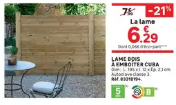 Leroy Merlin Lame bois à emboîter cuba offre