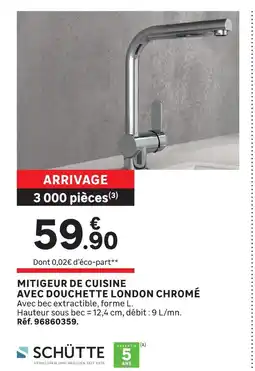 Leroy Merlin Schütte mitigeur de cuisine avec douchette london chromé offre