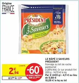Intermarché Express Président - le râpé 3 saveurs offre