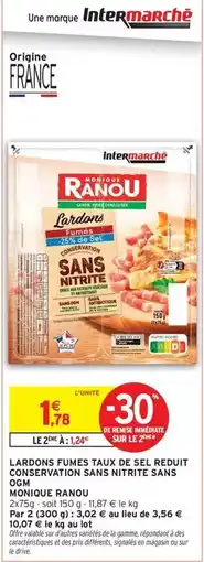 Intermarché Express Grace - lardons fumés taux de sel recuit consommation sans nitrite sans offre