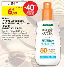 Intermarché Express Signal - spray hypoallergénique très haute protection fps50+ offre