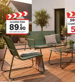 Leroy Merlin Salon bas de jardin cleo vert savane offre