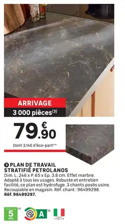 Leroy Merlin Plan de travail stratifié petrolanos offre