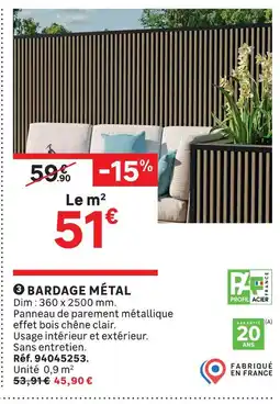 Leroy Merlin Bardage métal offre