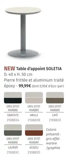 Maxi Bazar Table d’appoint soletia offre