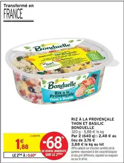 Intermarché Express Bonduelle - riz à la provençale thon et basilic offre