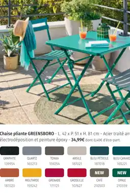 Maxi Bazar Chaise pliante greensboro offre