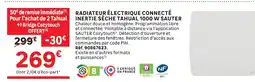 Leroy Merlin Sauter radiateur électrique connecté inertie sèche tahual 1000 w offre