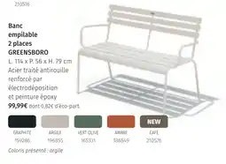 Maxi Bazar Greensboro banc empilable 2 places graphite offre