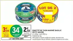 Intermarché Express Petit navire - emiette de thon mariné basilic offre