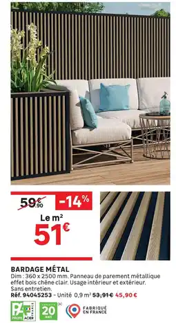 Leroy Merlin Bardage métal offre
