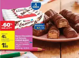 Carrefour Market Kinder - barres chocolatées lait noisette offre