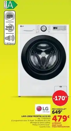 Hyper U Lg - lave-linge frontal lg61kg offre