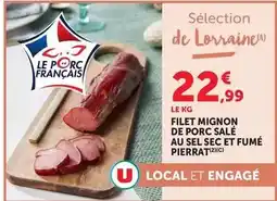 Hyper U U - filet mignon de porc salé au sel sec et fumé offre