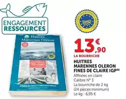 Hyper U Oléron - huitres marennes oleron fines de claire igp offre