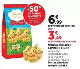 Hyper U Lindt - minis moulages lapin or offre