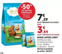 Hyper U Lindt - minis lapins offre