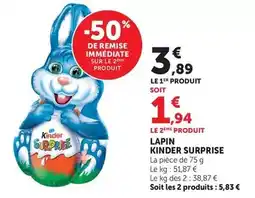 Hyper U Kinder - lapin surprise offre