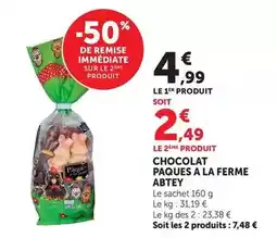 Hyper U Abtey - chocolat paques a la ferme offre