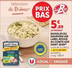 Hyper U Saint jean - ravioles du dauphine igp label rouge au comte aop offre