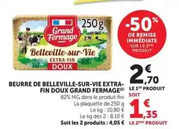 Hyper U Grand fermage - beurre de belleville-sur-vie extra-fin doux offre