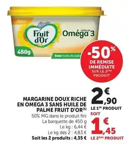 Hyper U Fruit d´or - margarine doux riche en omega 3 sans huile de palme offre