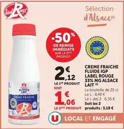 Hyper U U - creme fraiche fluide igp label rouge 33% mg offre