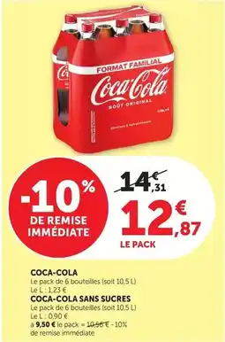Hyper U Coca cola - sans sucres offre