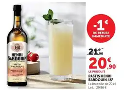 Hyper U Henri bardouin - pastis 45° offre