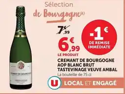 Hyper U U - cremant de bourgogne aop blanc brut tastevinage veuve ambal offre