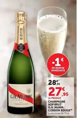 Hyper U Mumm - champagne aop brut cordon rouge offre