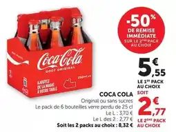 Hyper U Coca cola - original ou sans sucres offre