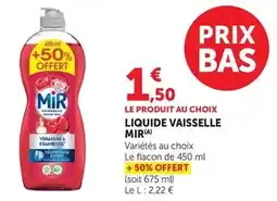Hyper U Mir - liquide vaisselle offre