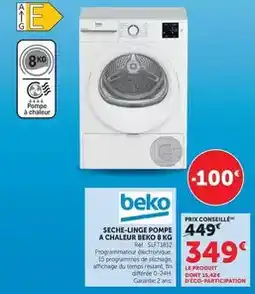 Super U Beko - seche-linge pompe a chaleur offre