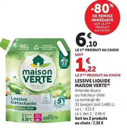Hyper U Maison verte - lessive liquide offre