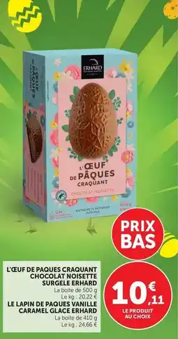 Hyper U Erhard - le lapin de paques vanille caramel glace offre