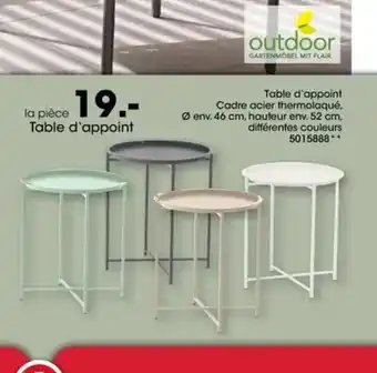 Table d'appoint cadre acier thermolaqué