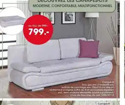 Möbel Martin Canapé-lit Tissu gris offre