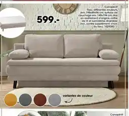 Möbel Martin Canapé-lit Tissu, différentes couleurs offre