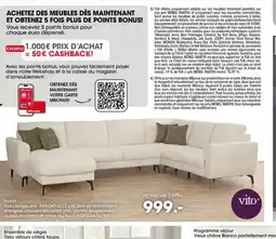 Möbel Martin Salon Tissu beige offre